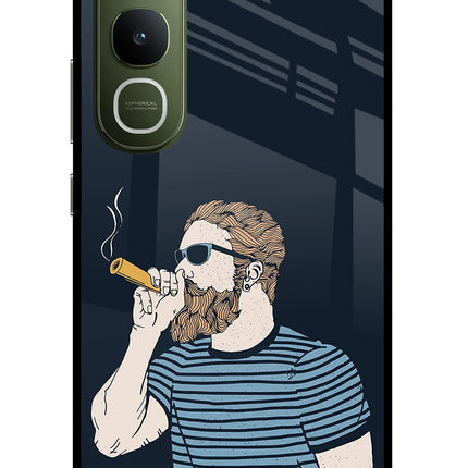 Smoking Vivo Y400 5G Glass Case Back Cover by Casekaro