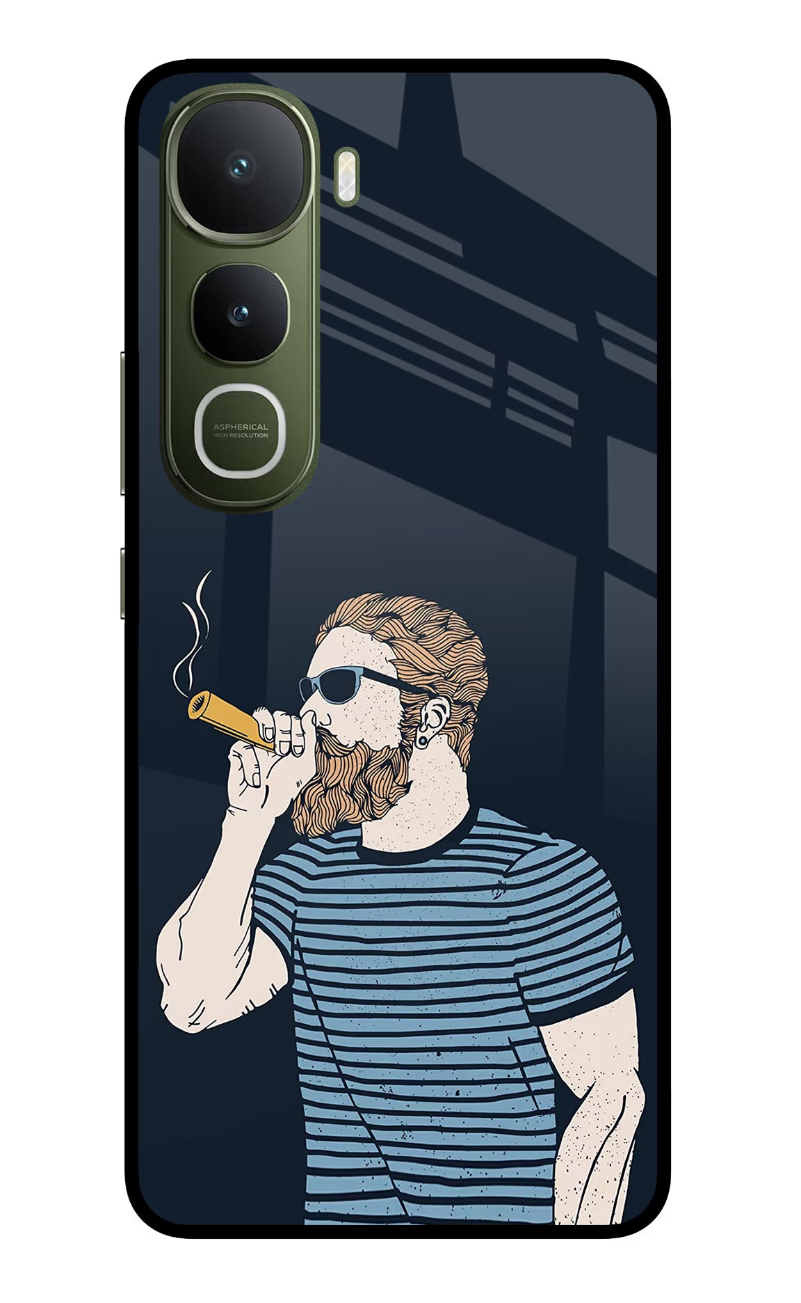 Smoking Vivo Y400 5G Glass Case Back Cover by Casekaro