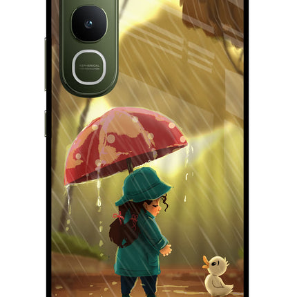 Rainy Day Vivo Y400 5G Glass Case Back Cover by Casekaro