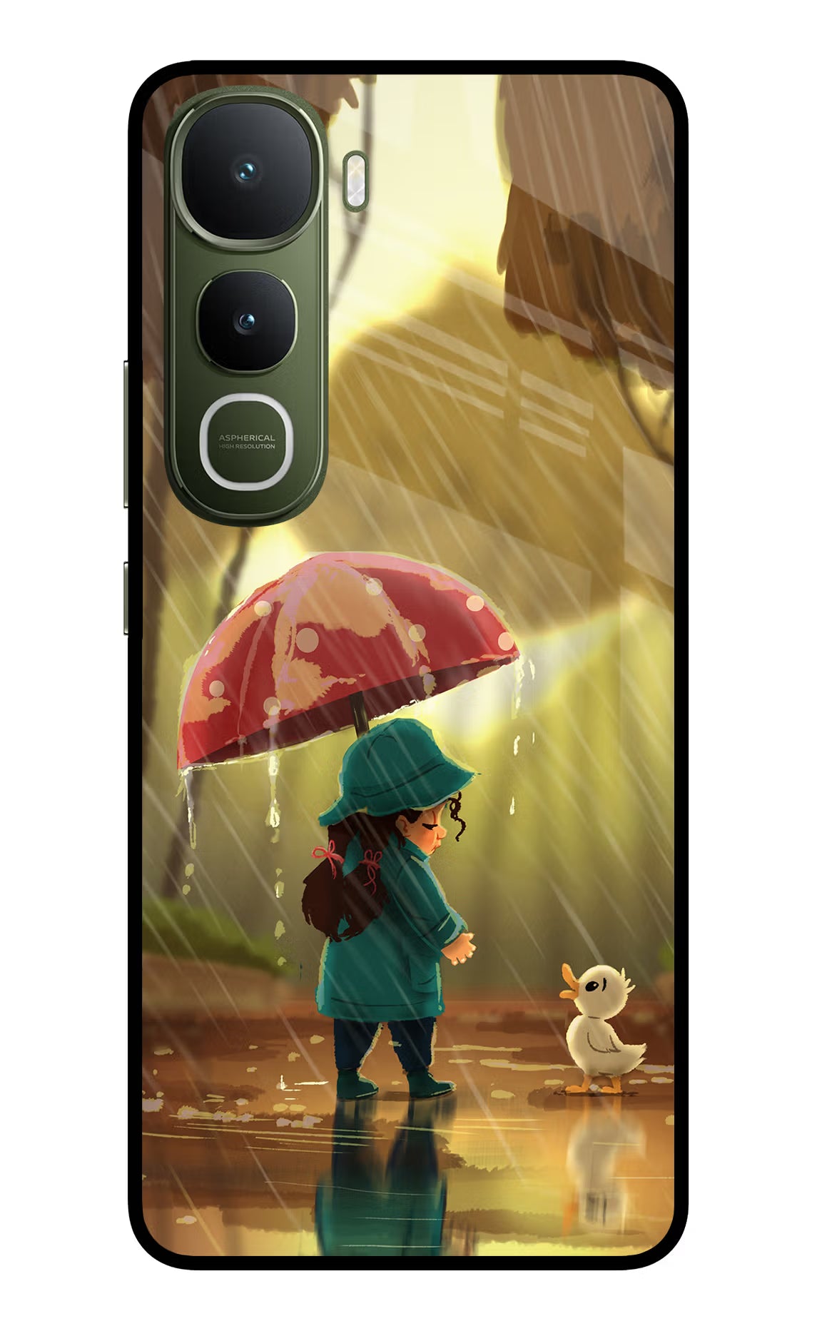 Rainy Day Vivo Y400 5G Glass Case Back Cover by Casekaro