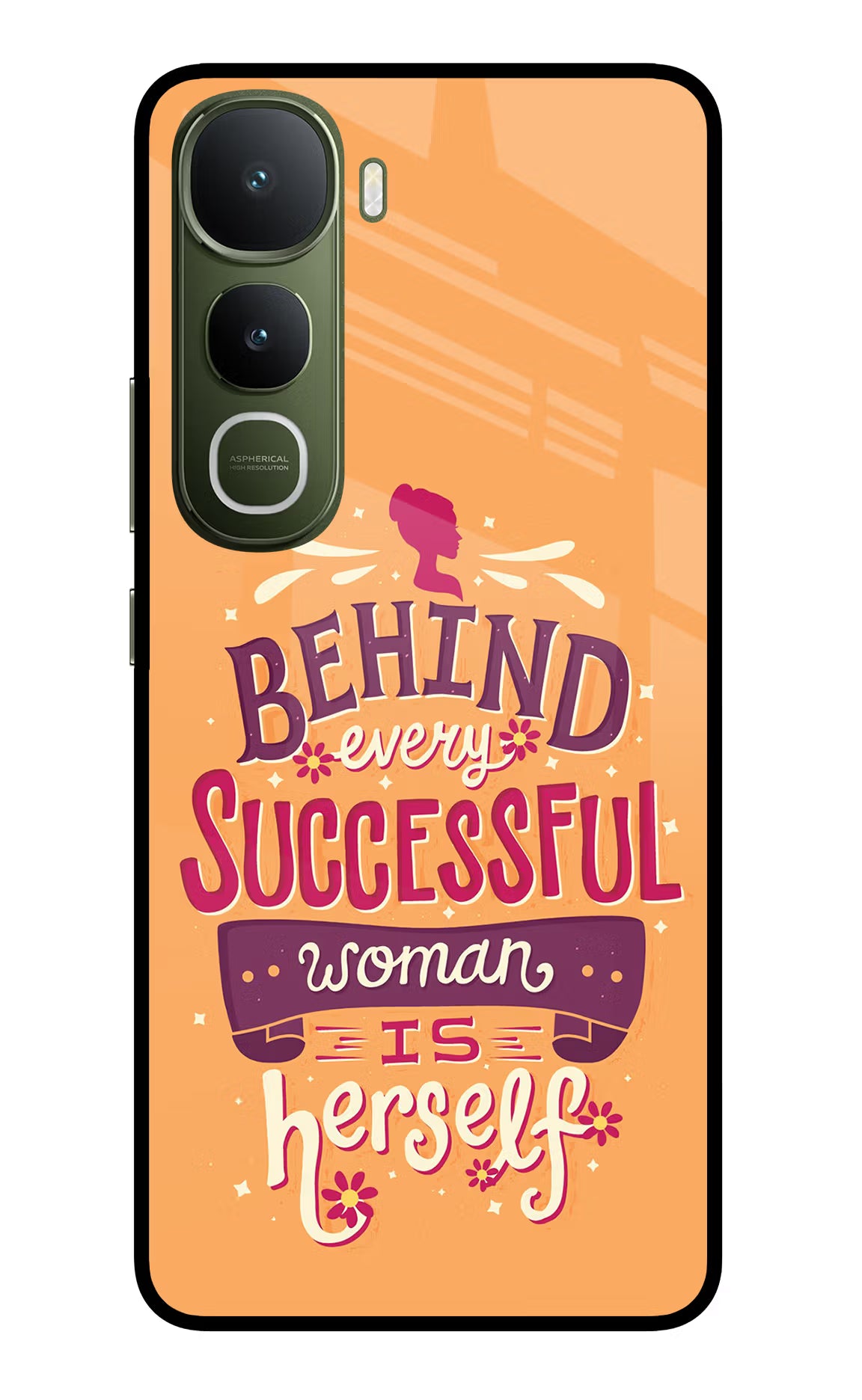 Behind Every Successful Woman There Is Herself Vivo Y400 5G Glass Case