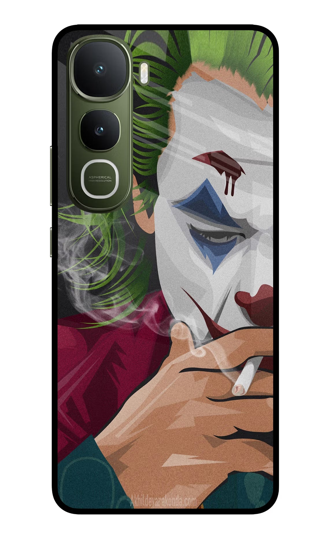 Joker Smoking Vivo Y400 5G Glass Case Back Cover by Casekaro