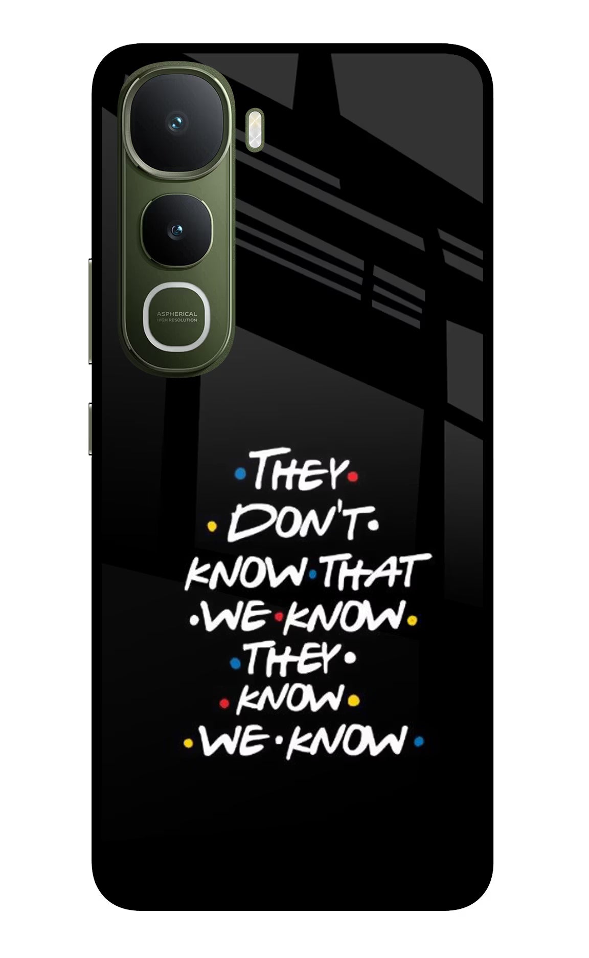 FRIENDS Dialogue Vivo Y400 5G Glass Case Back Cover by Casekaro