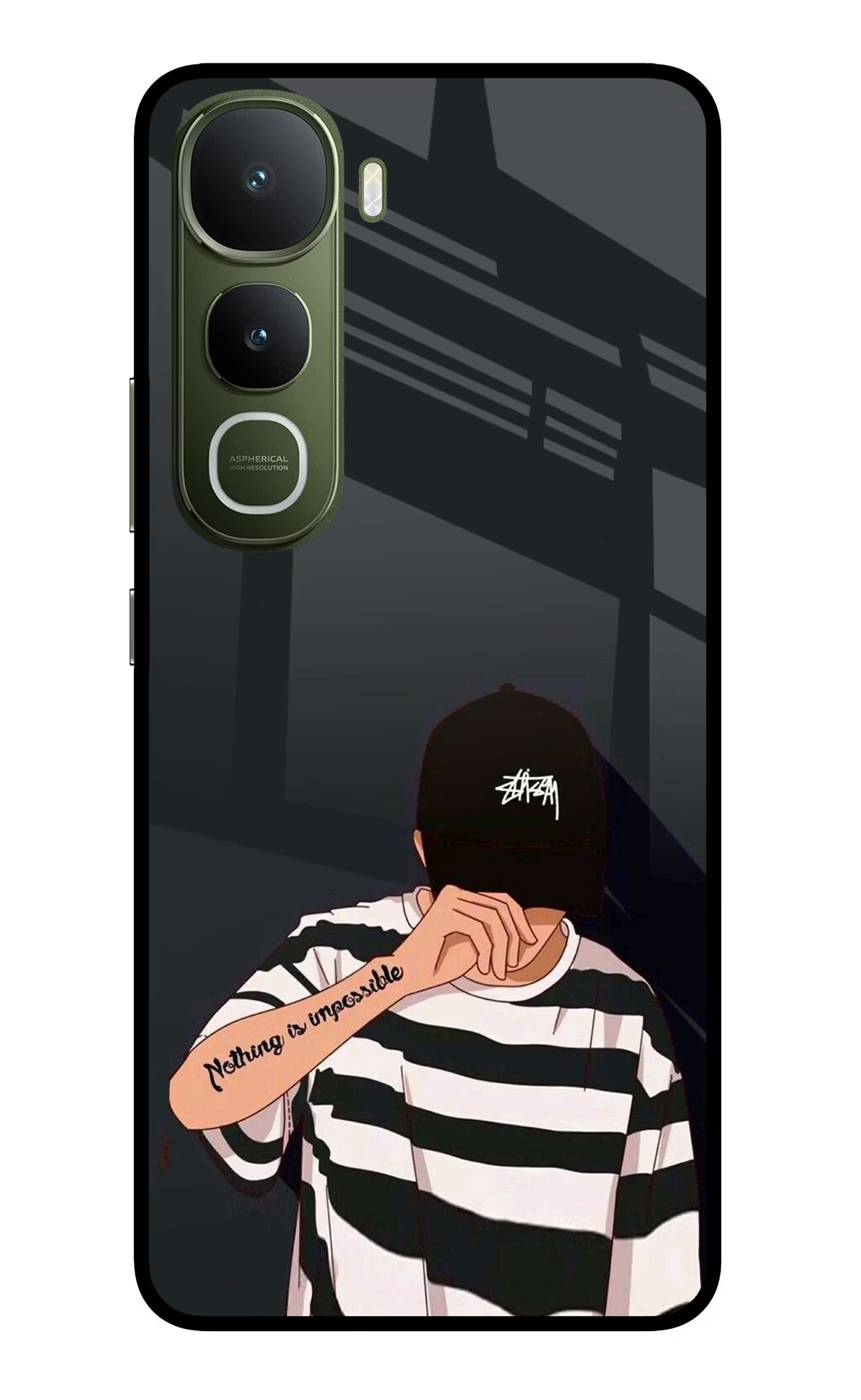 Aesthetic Boy Vivo Y400 5G Glass Case Back Cover by Casekaro