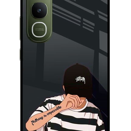 Aesthetic Boy Vivo Y400 5G Glass Case Back Cover by Casekaro