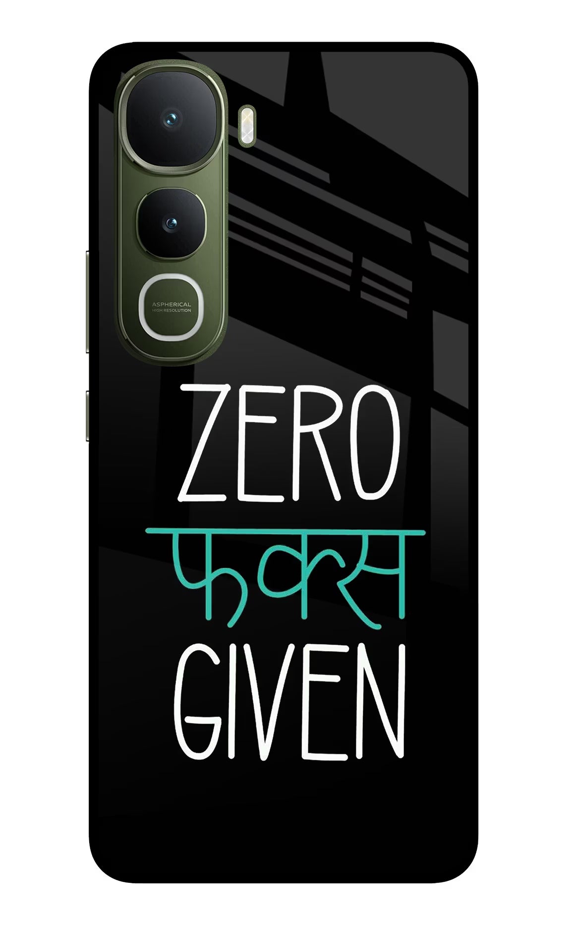 Zero Fucks Given Vivo Y400 5G Glass Case Back Cover by Casekaro