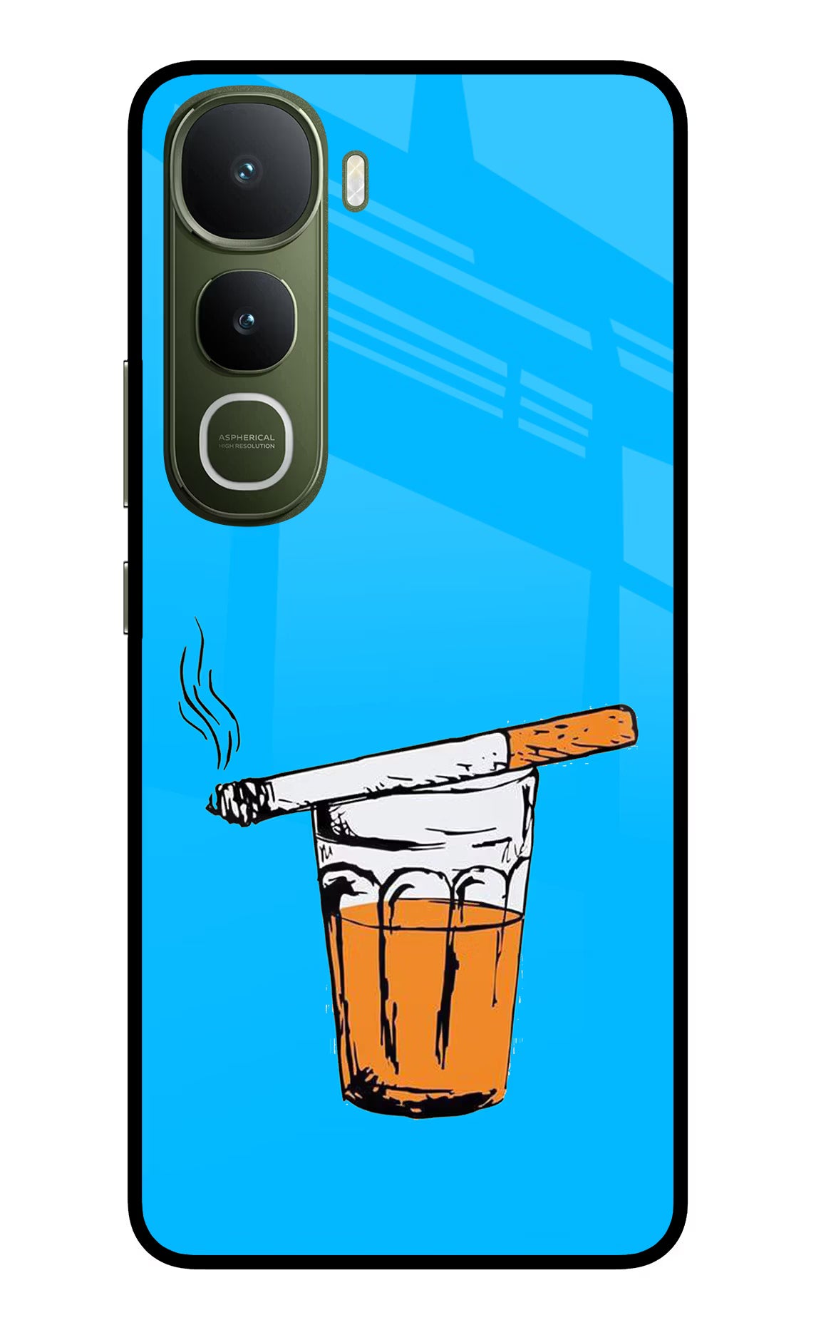 Chai Sutta Vivo Y400 5G Glass Case Back Cover by Casekaro