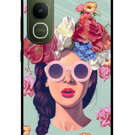 Pretty Girl Vivo Y400 5G Glass Case Back Cover by Casekaro