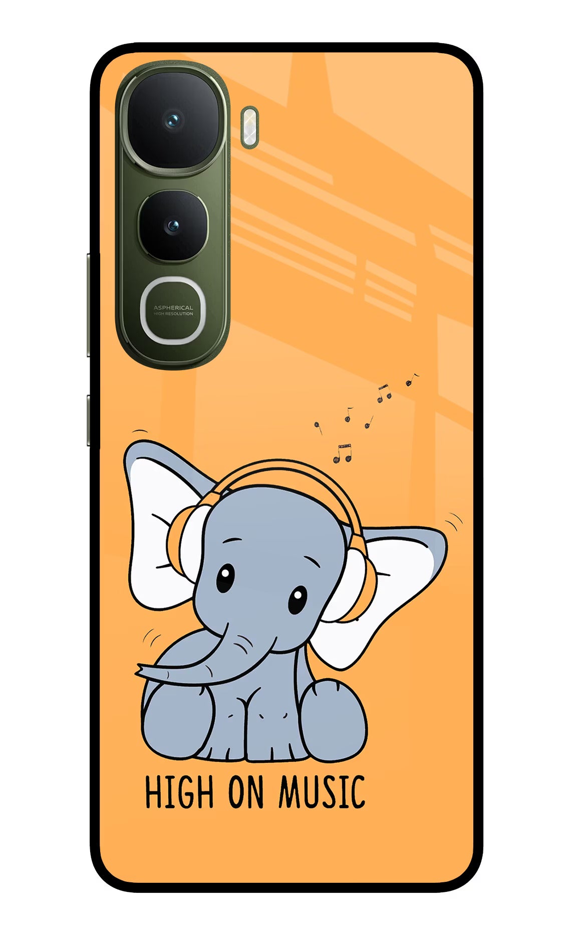 High On Music Vivo Y400 5G Glass Case Back Cover by Casekaro