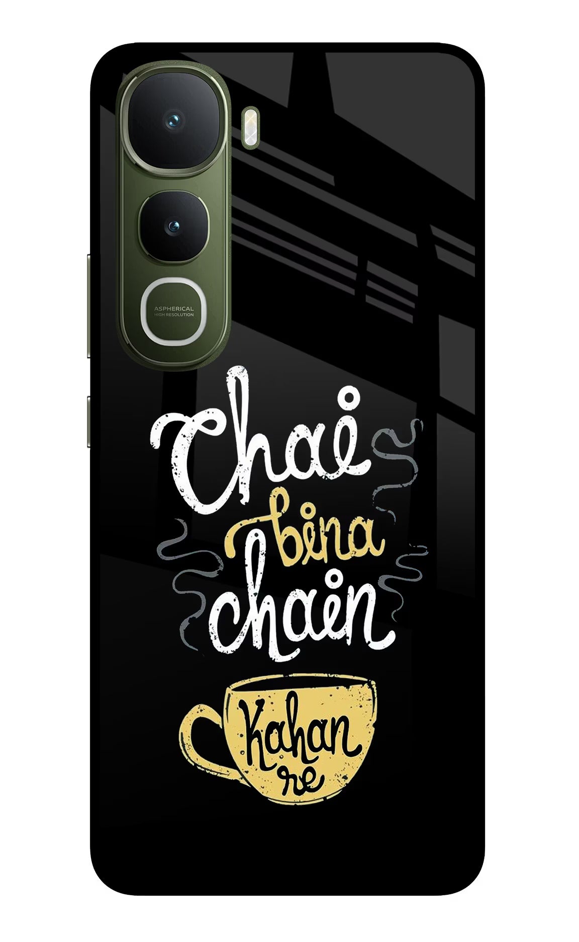Chai Bina Chain Kaha Re Vivo Y400 5G Glass Case Back Cover by Casekaro