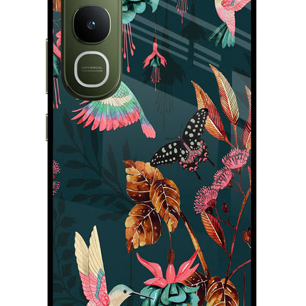 Birds Vivo Y400 5G Glass Case Back Cover by Casekaro
