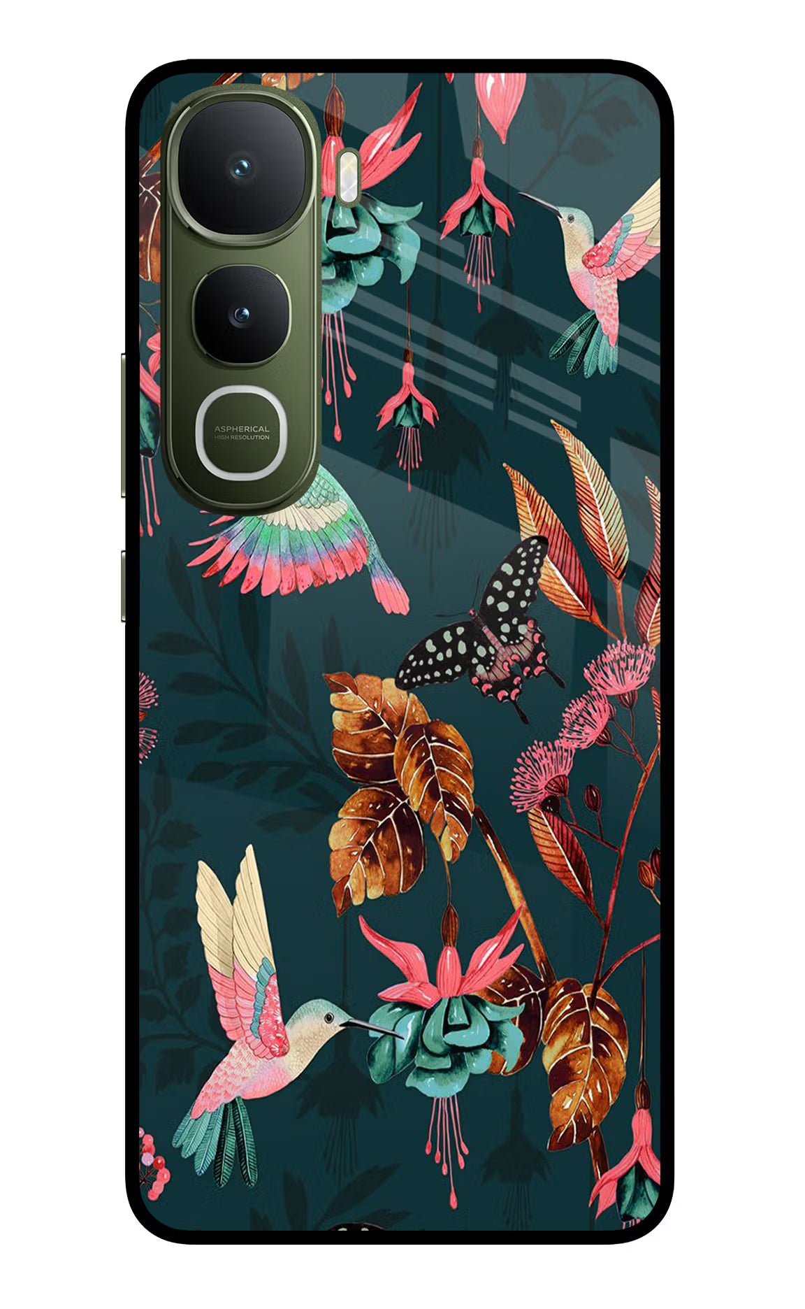 Birds Vivo Y400 5G Glass Case Back Cover by Casekaro