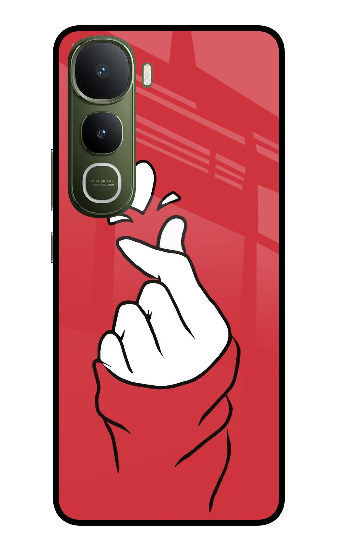 Korean Love Sign Vivo Y400 5G Glass Case Back Cover by Casekaro