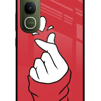 Korean Love Sign Vivo Y400 5G Glass Case Back Cover by Casekaro