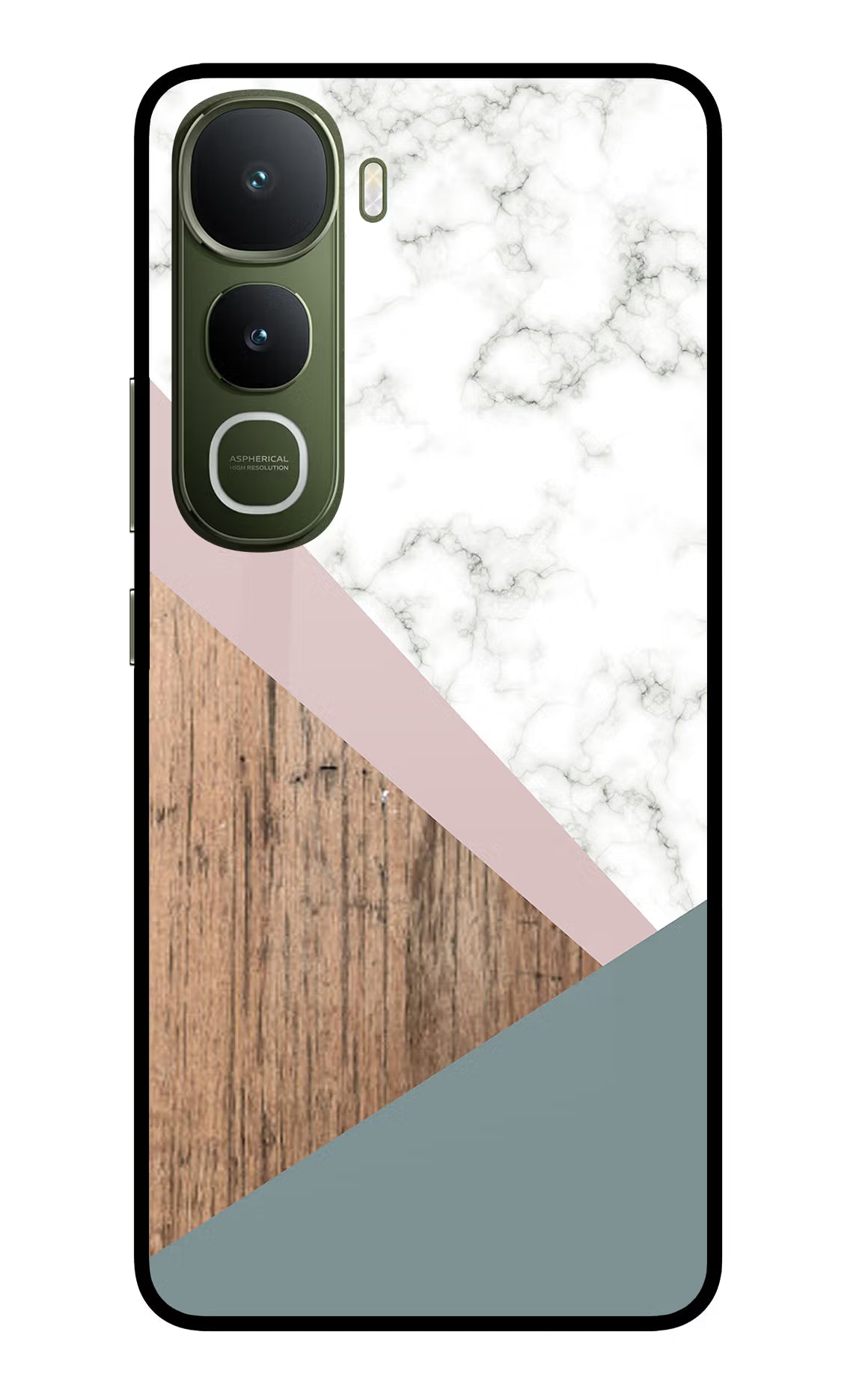 Marble wood Abstract Vivo Y400 5G Glass Case