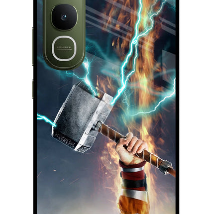 Thor Hammer Mjolnir Vivo Y400 5G Glass Case Back Cover by Casekaro