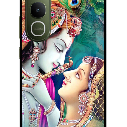Lord Radha Krishna Vivo Y400 5G Glass Case Back Cover by Casekaro