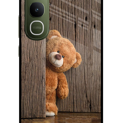 Teddy Wooden Vivo Y400 5G Glass Case Back Cover by Casekaro
