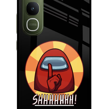 Among Us Shhh! Vivo Y400 5G Glass Case Back Cover by Casekaro