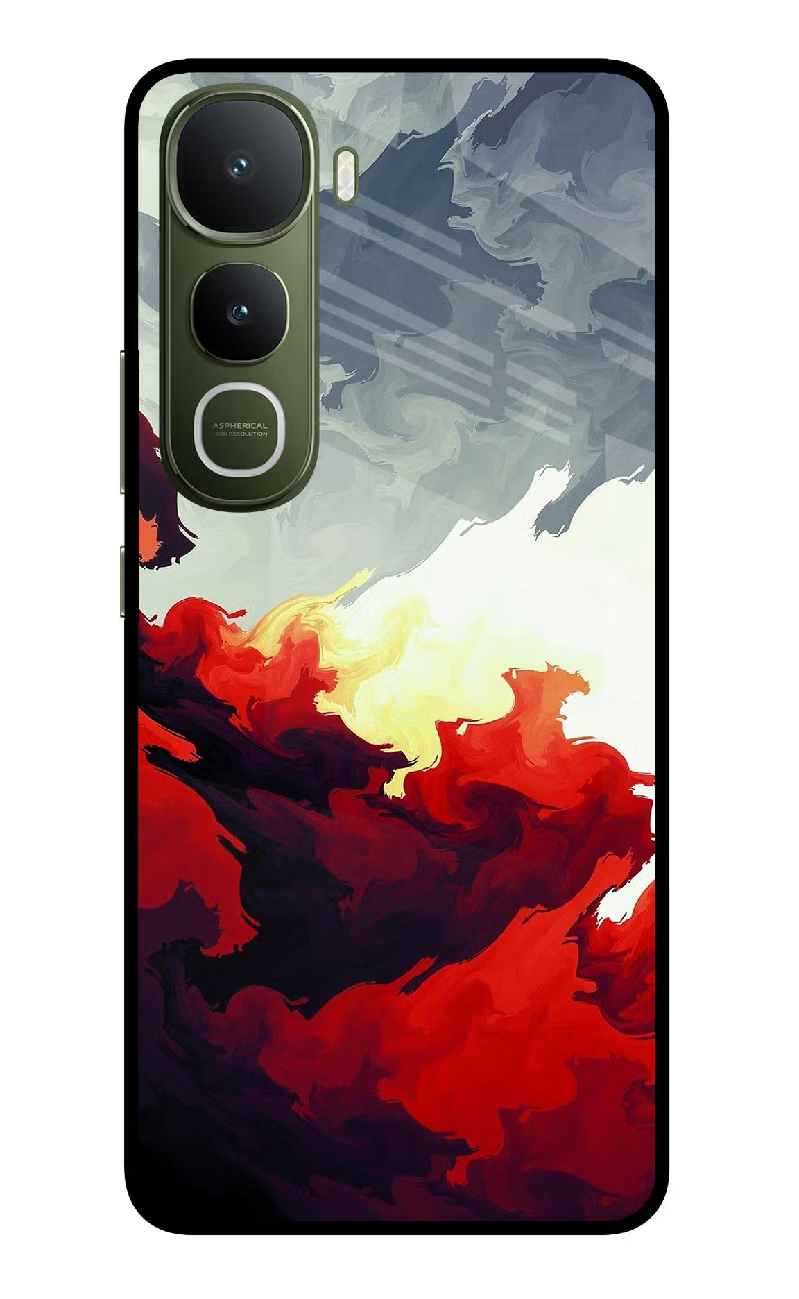 Fire Cloud Vivo Y400 5G Glass Case Back Cover by Casekaro