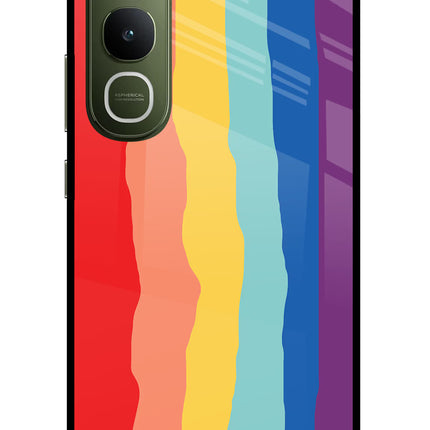 Rainbow Vivo Y400 5G Glass Case Back Cover by Casekaro