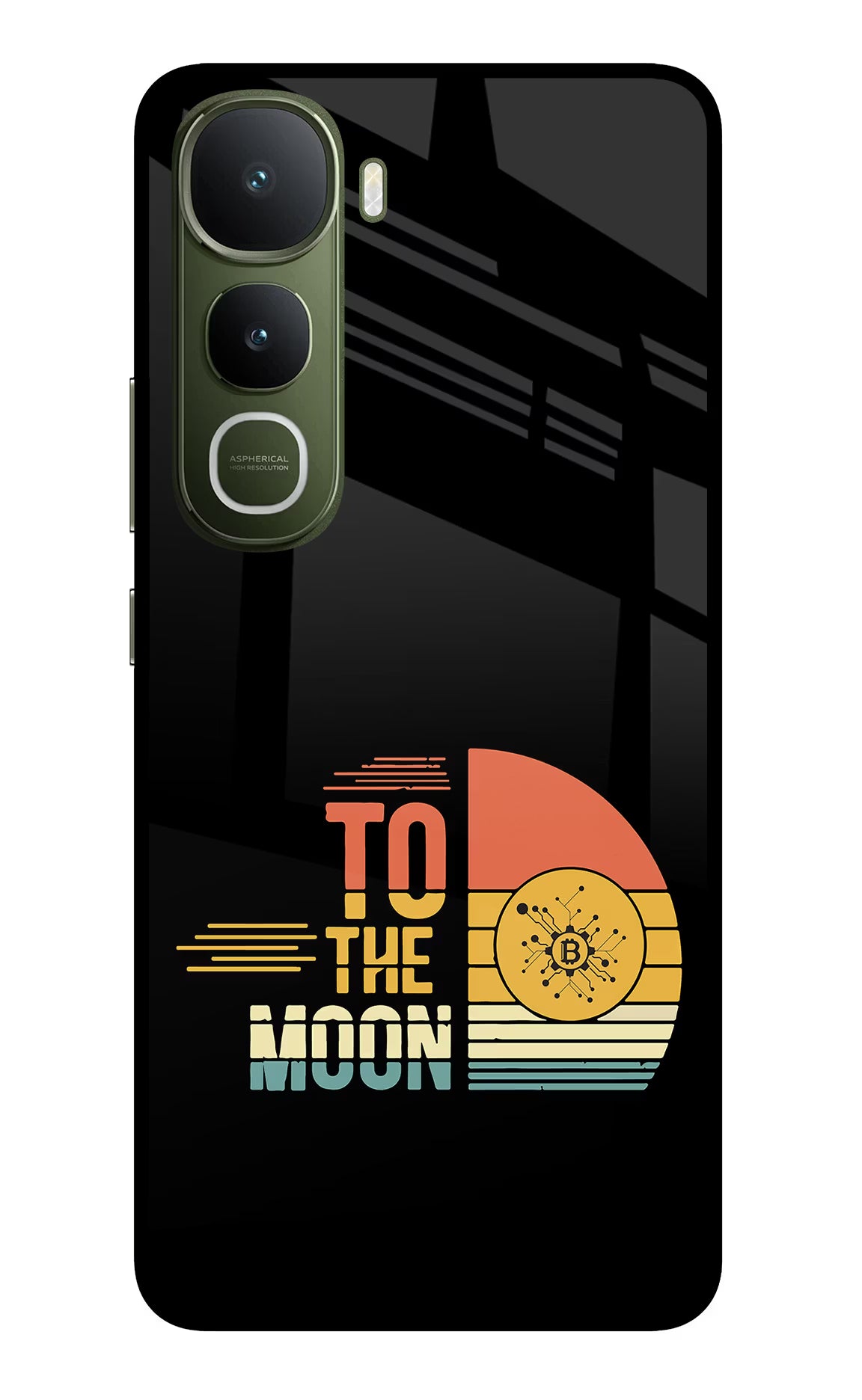 To the Moon Vivo Y400 5G Glass Case Back Cover by Casekaro