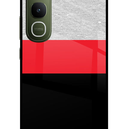 Tri Color Pattern Vivo Y400 5G Glass Case Back Cover by Casekaro