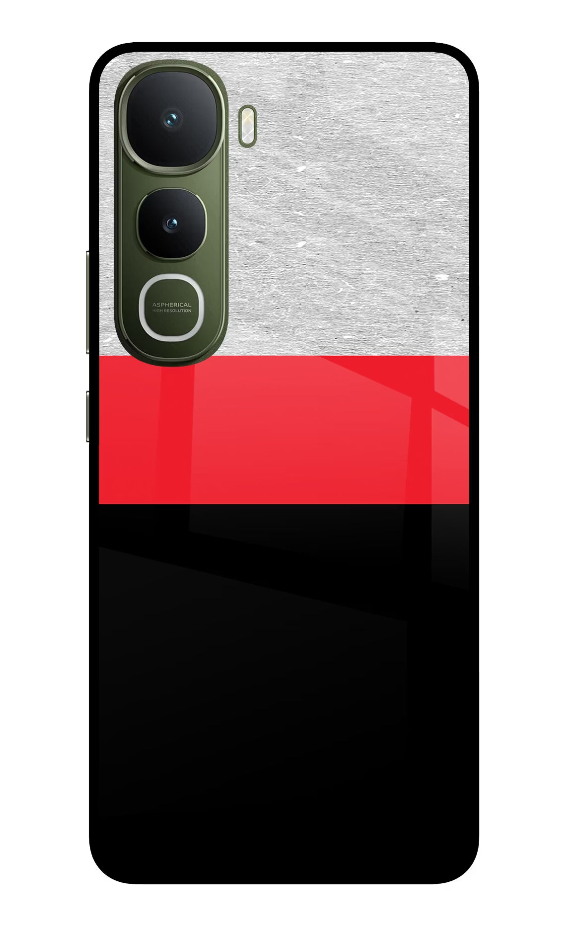 Tri Color Pattern Vivo Y400 5G Glass Case Back Cover by Casekaro