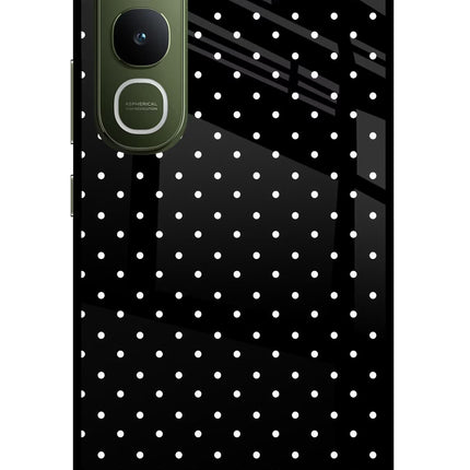 White Dots Vivo Y400 5G Glass Case Back Cover by Casekaro
