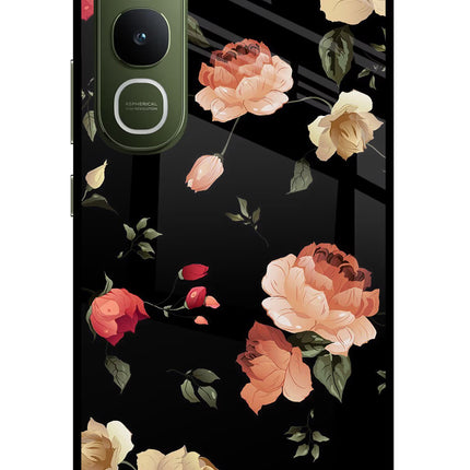Flowers Vivo Y400 5G Glass Case Back Cover by Casekaro