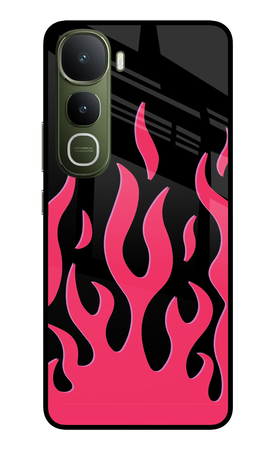Fire Flames Vivo Y400 5G Glass Case Back Cover by Casekaro
