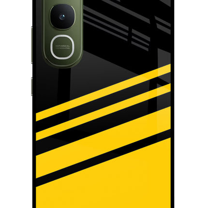 Yellow Shades Vivo Y400 5G Glass Case Back Cover by Casekaro