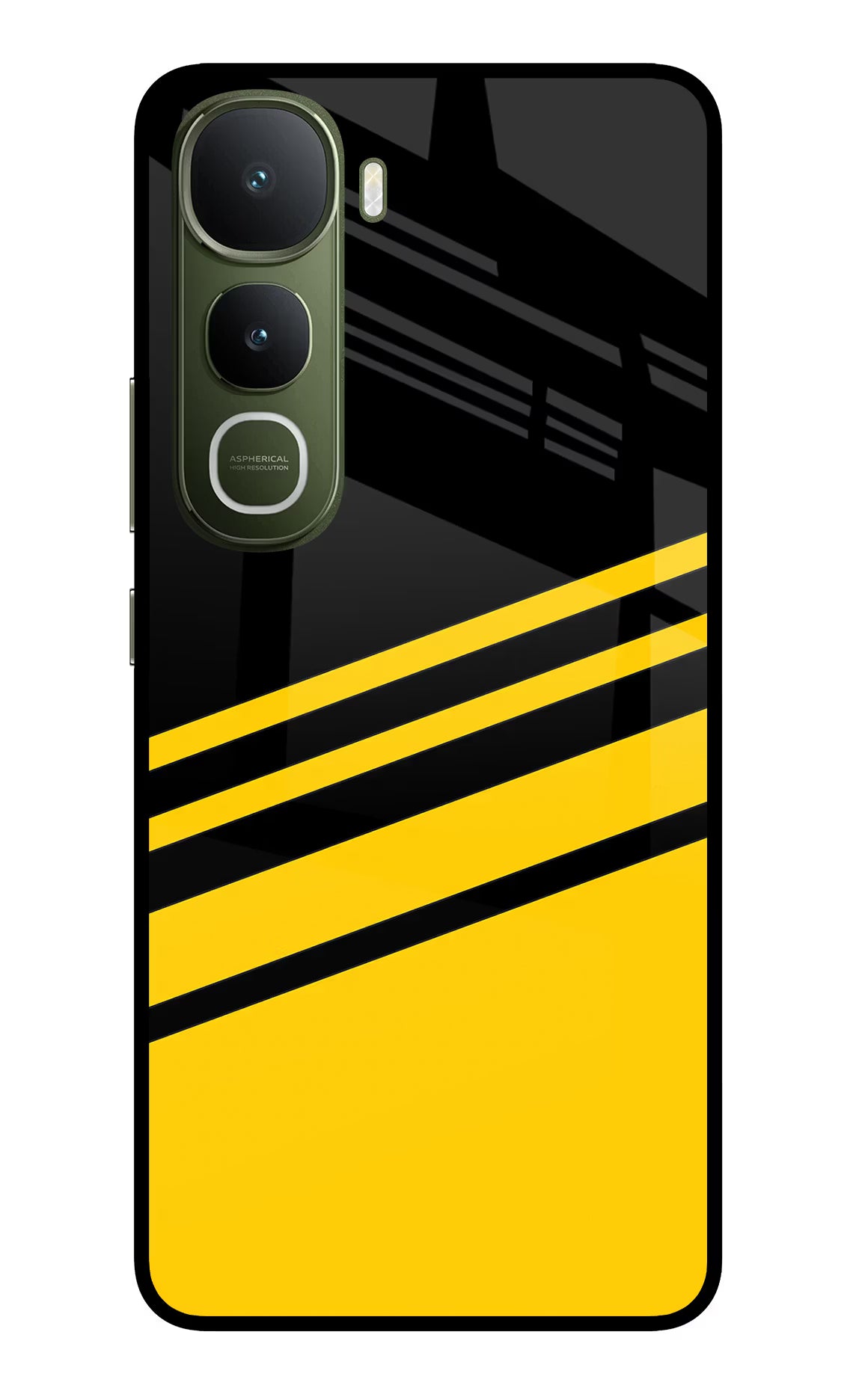 Yellow Shades Vivo Y400 5G Glass Case Back Cover by Casekaro