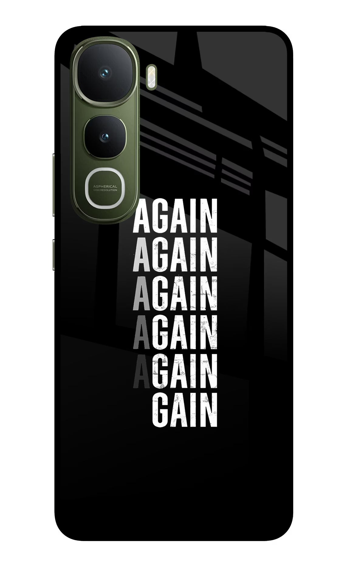 Again Again Gain Vivo Y400 5G Glass Case Back Cover by Casekaro