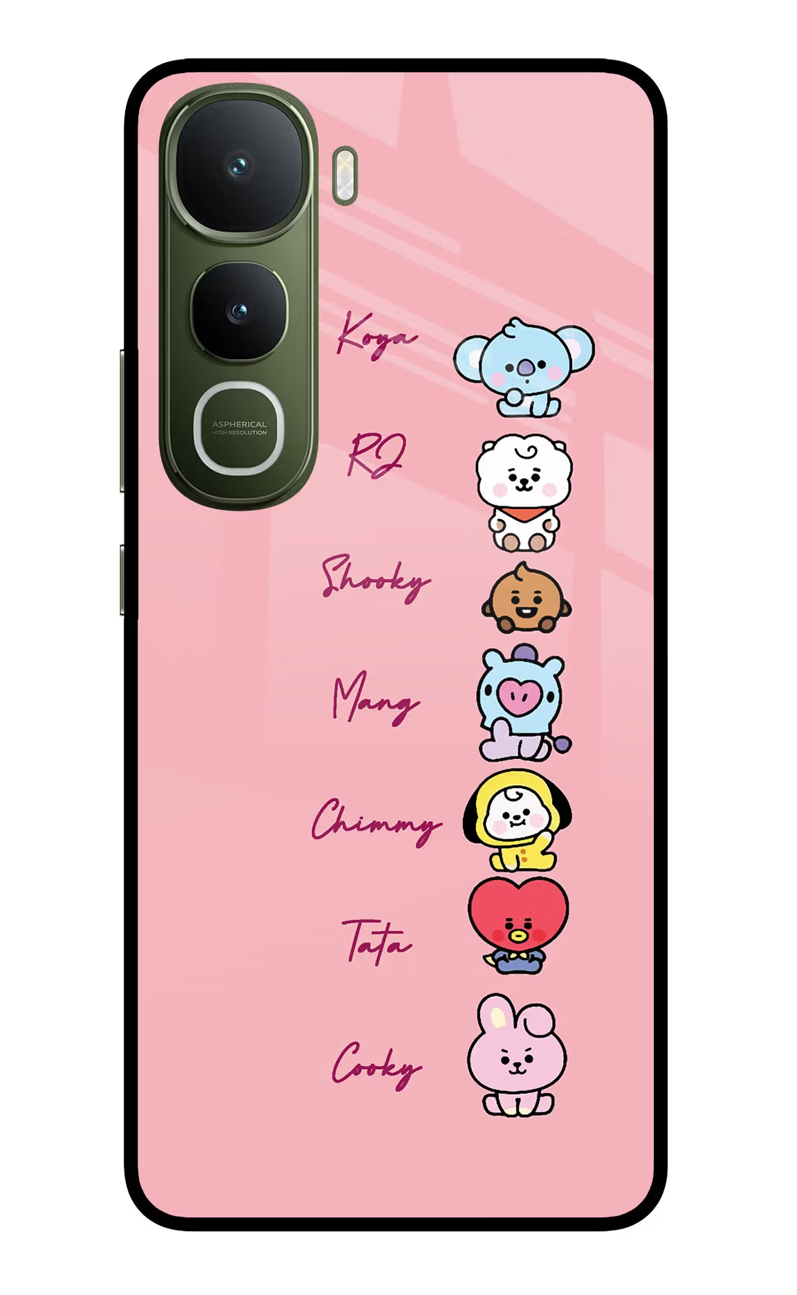 BTS names Vivo Y400 5G Glass Case Back Cover by Casekaro