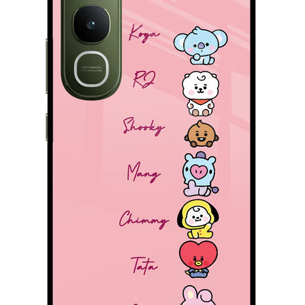 BTS names Vivo Y400 5G Glass Case Back Cover by Casekaro