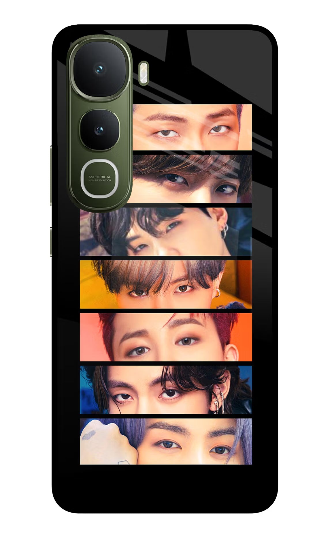 BTS Eyes Vivo Y400 5G Glass Case Back Cover by Casekaro