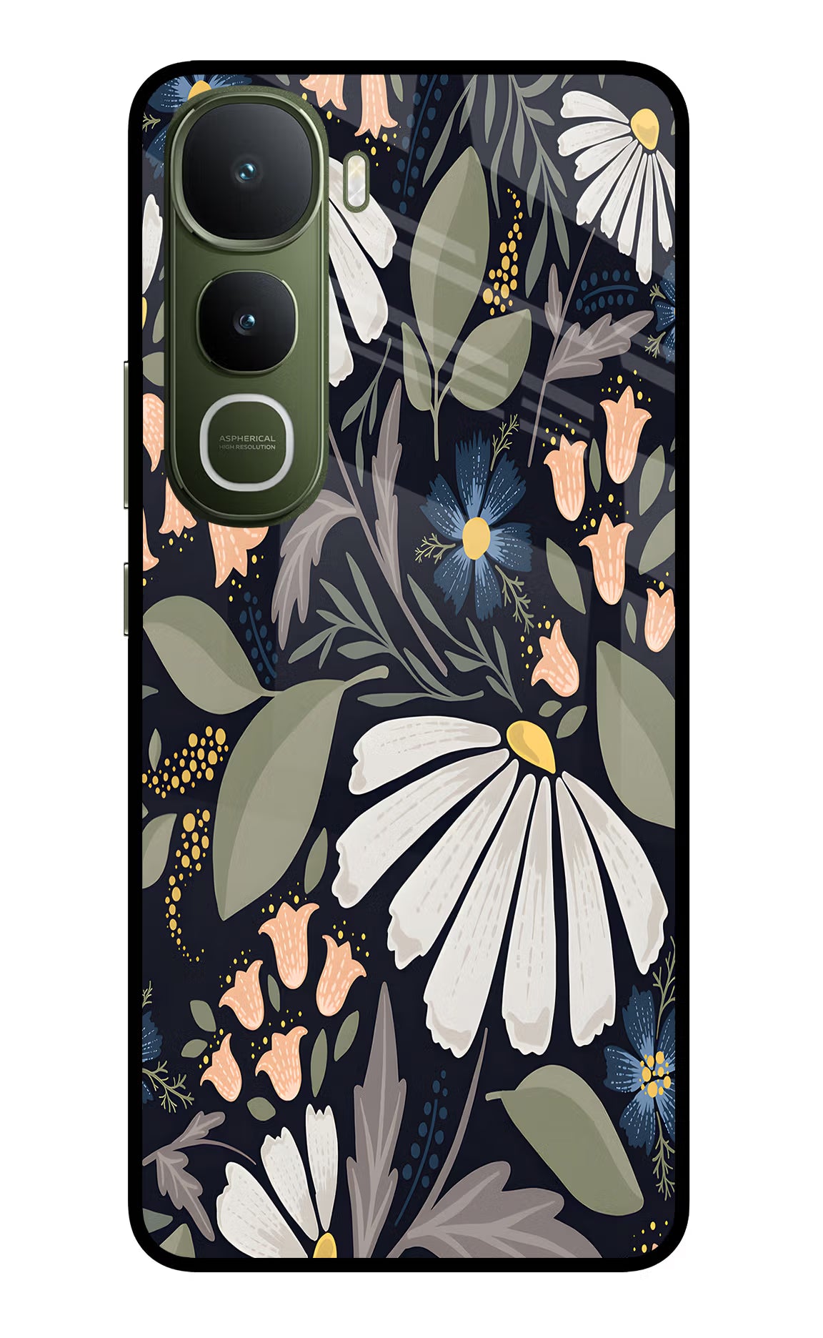 Flowers Art Vivo Y400 5G Glass Case