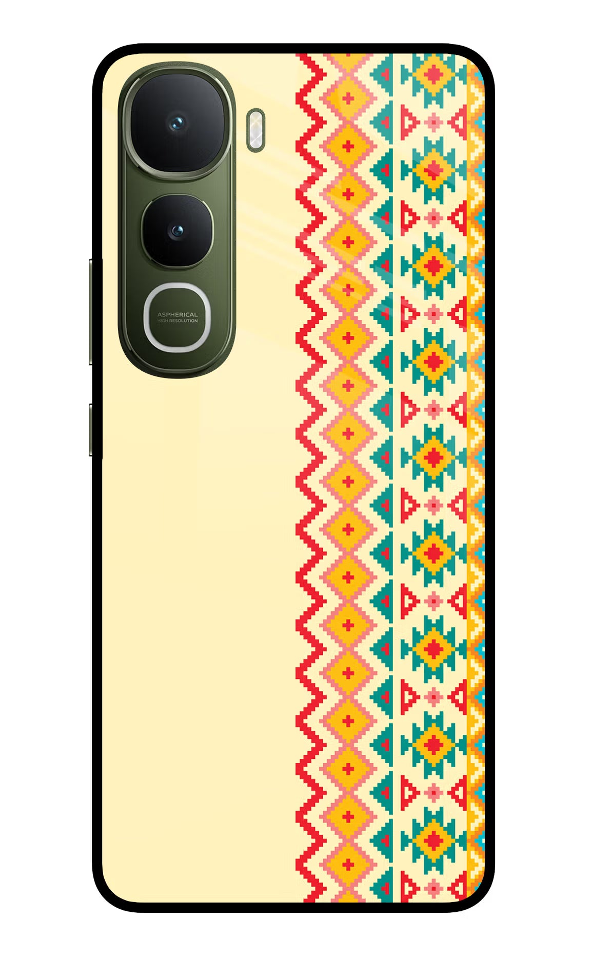 Ethnic Seamless Vivo Y400 5G Glass Case Back Cover by Casekaro