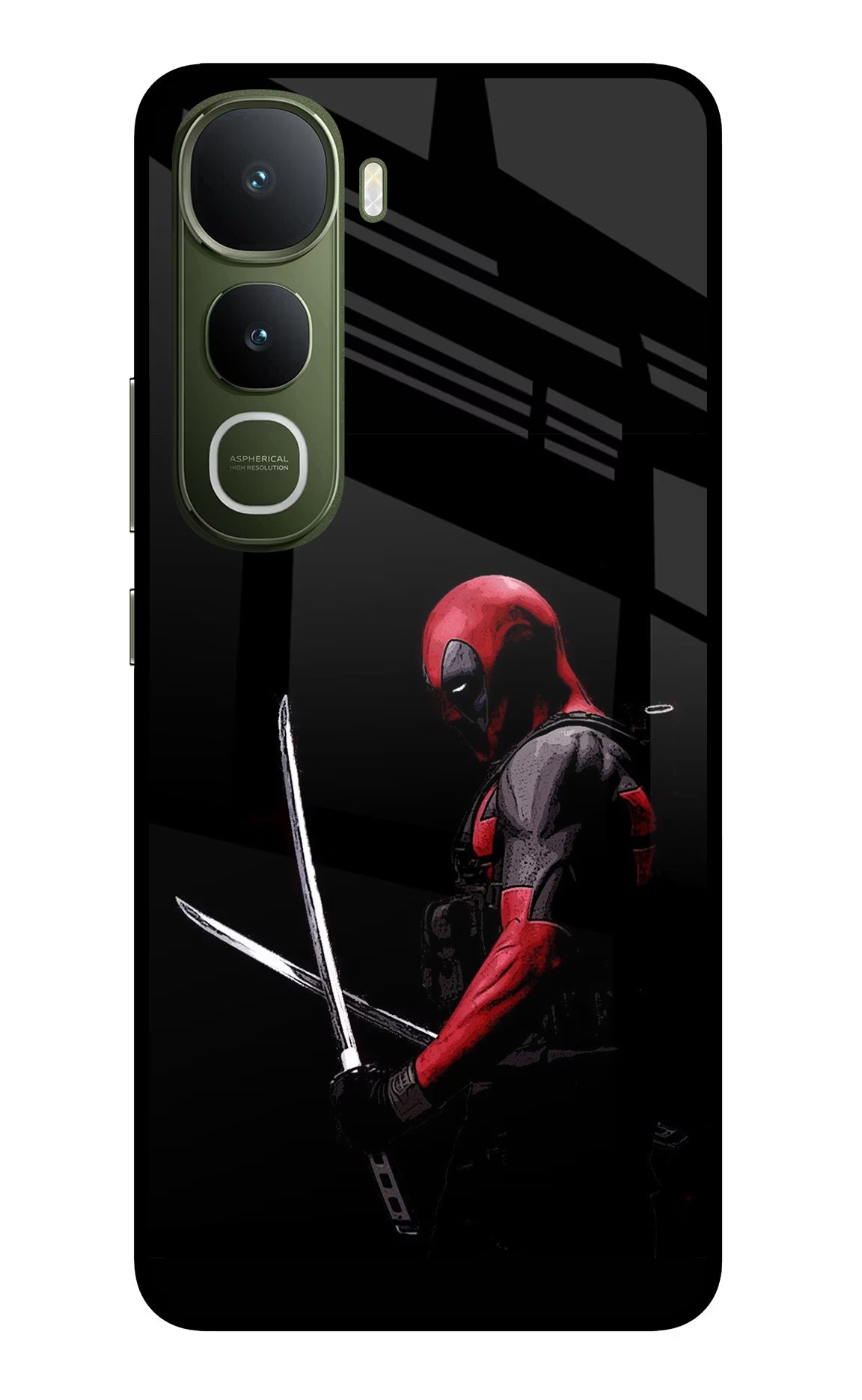 Deadpool Vivo Y400 5G Glass Case Back Cover by Casekaro