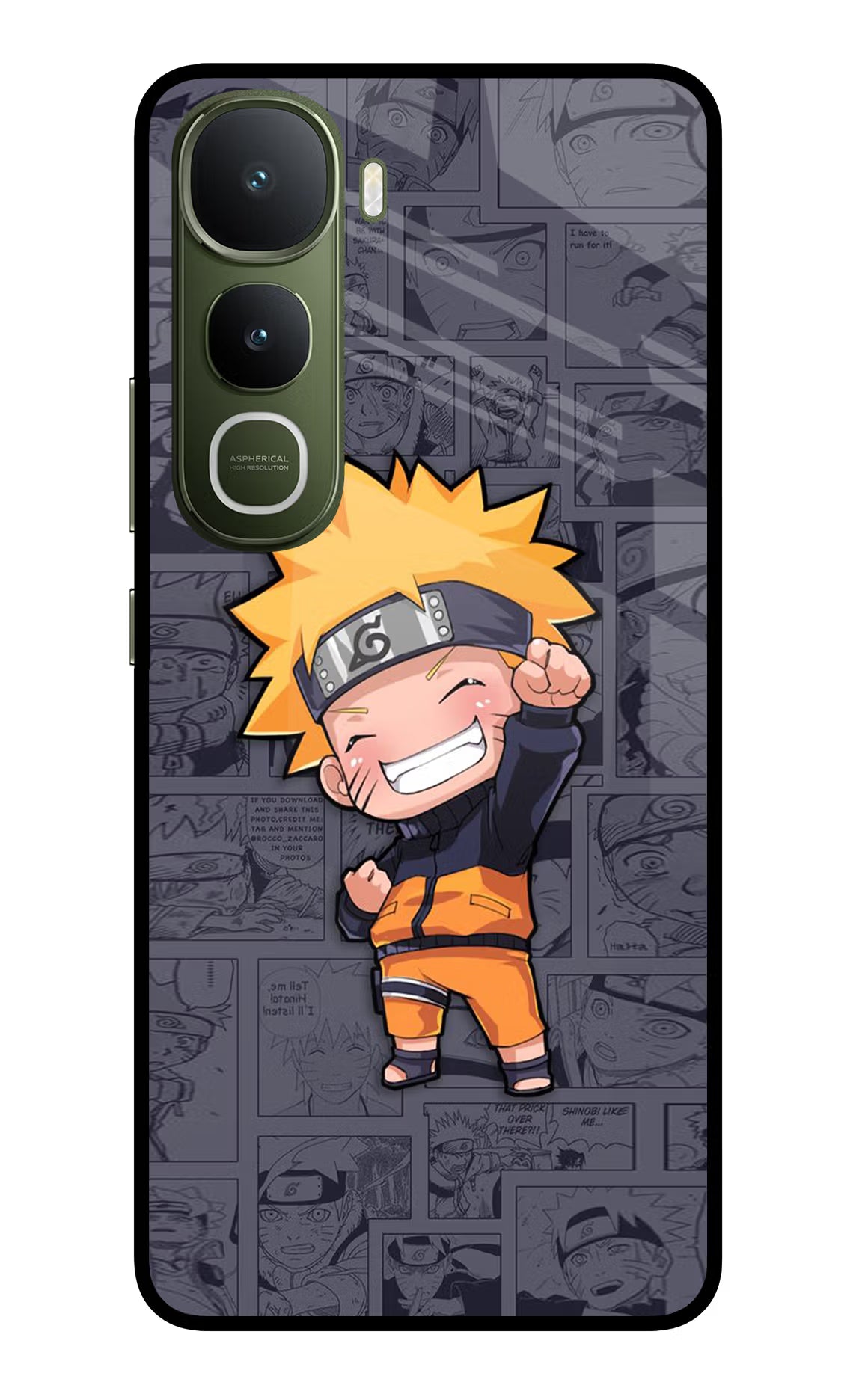 Chota Naruto Vivo Y400 5G Glass Case Back Cover by Casekaro