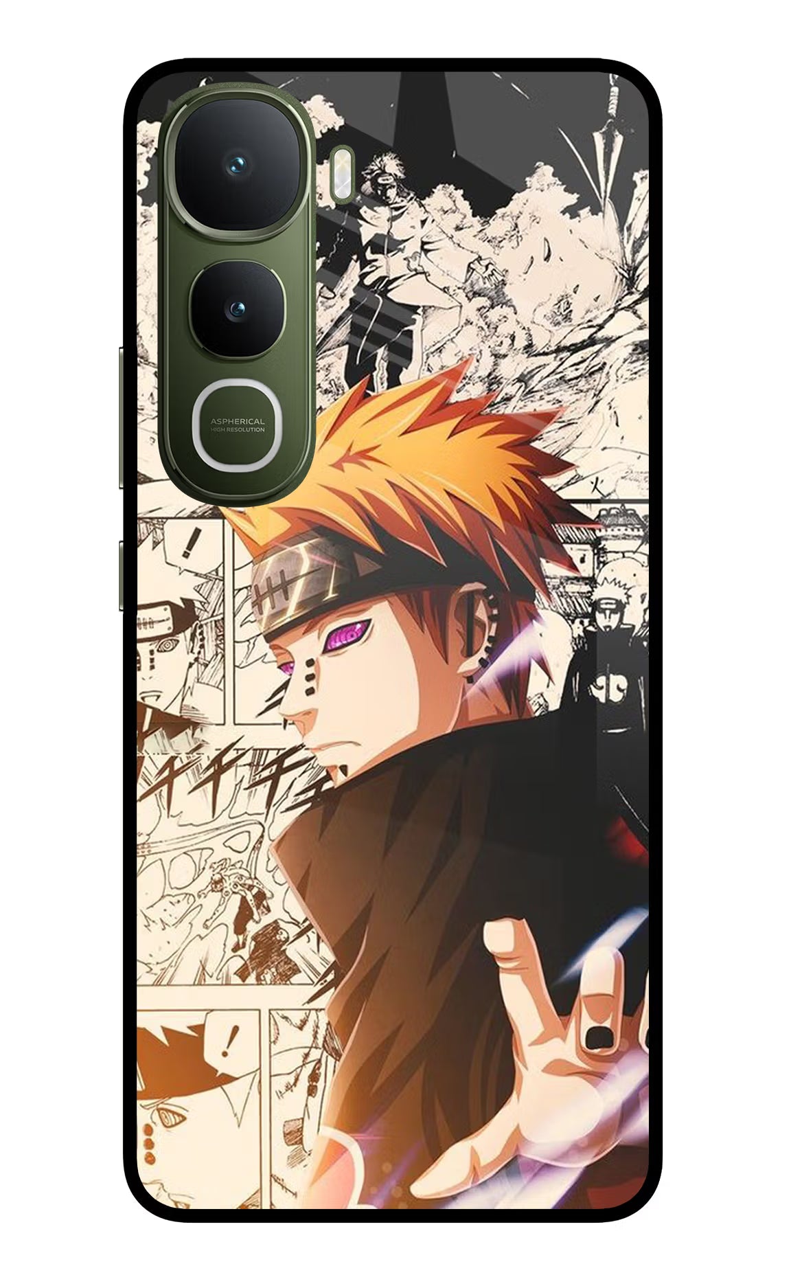 Pain Anime Vivo Y400 5G Glass Case Back Cover by Casekaro