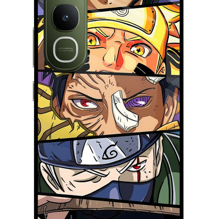 Naruto Character Vivo Y400 5G Glass Case Back Cover by Casekaro