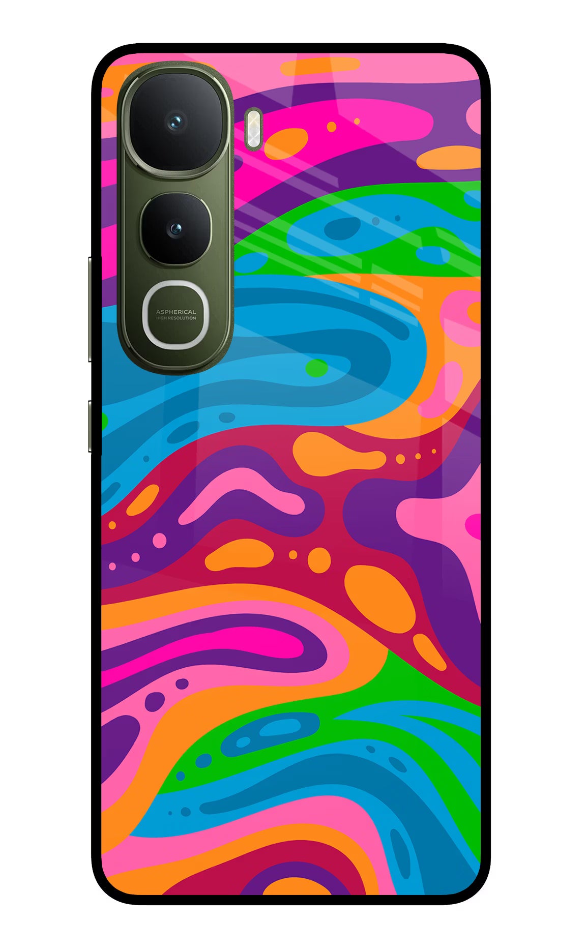 Trippy Pattern Vivo Y400 5G Glass Case