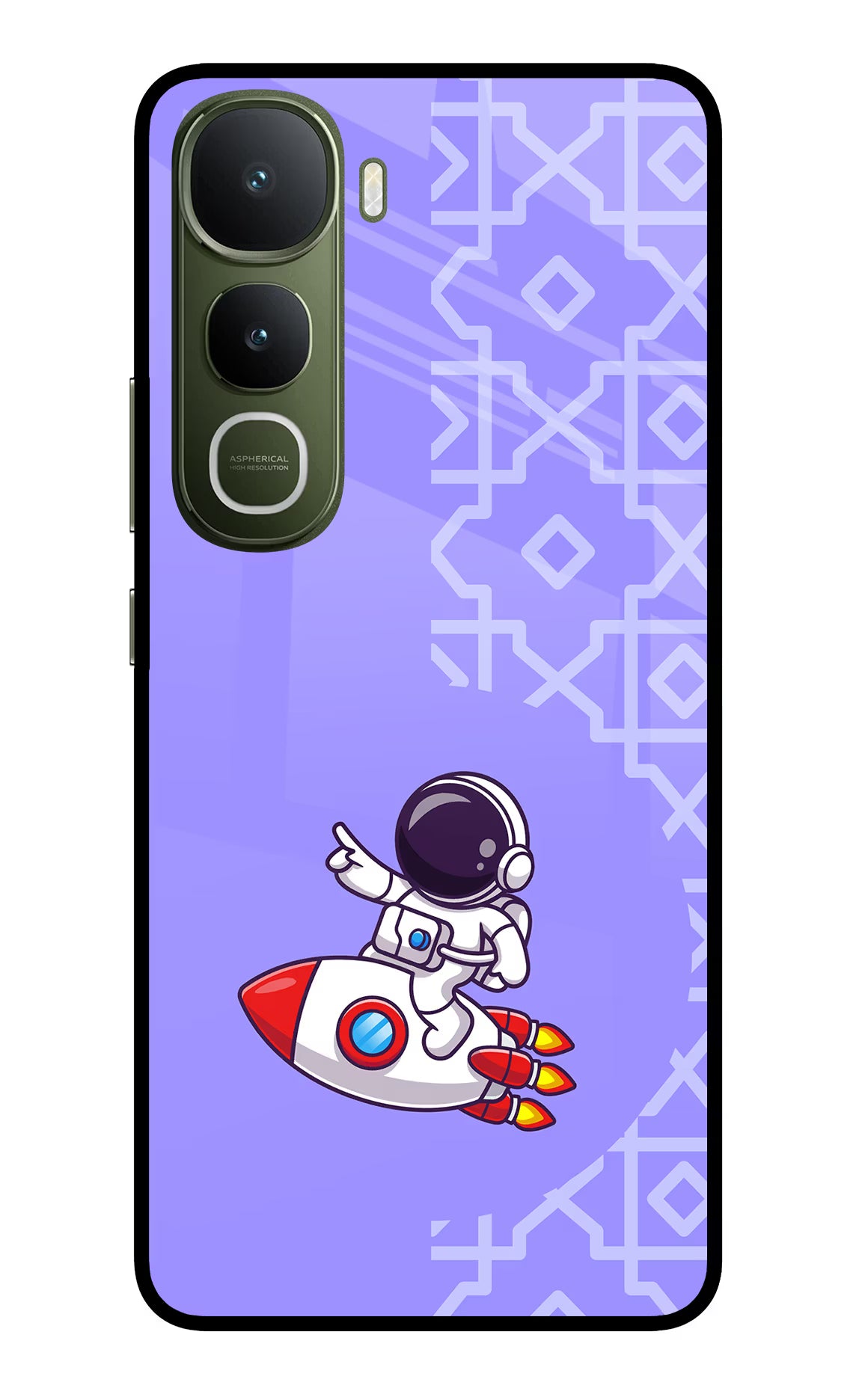 Cute Astronaut Vivo Y400 5G Glass Case Back Cover by Casekaro
