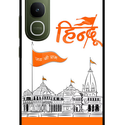 Jai Shree Ram Hindu Vivo Y400 5G Glass Case Back Cover by Casekaro