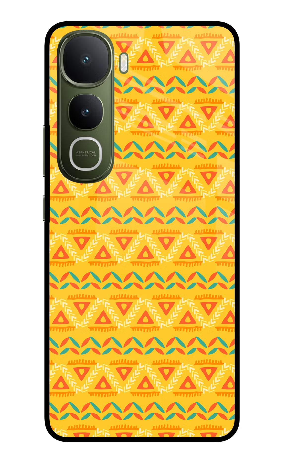 Tribal Pattern Vivo Y400 5G Glass Case Back Cover by Casekaro