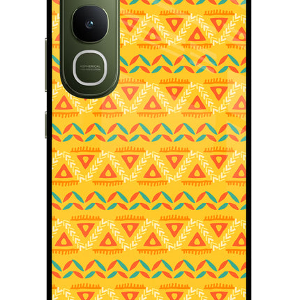 Tribal Pattern Vivo Y400 5G Glass Case Back Cover by Casekaro