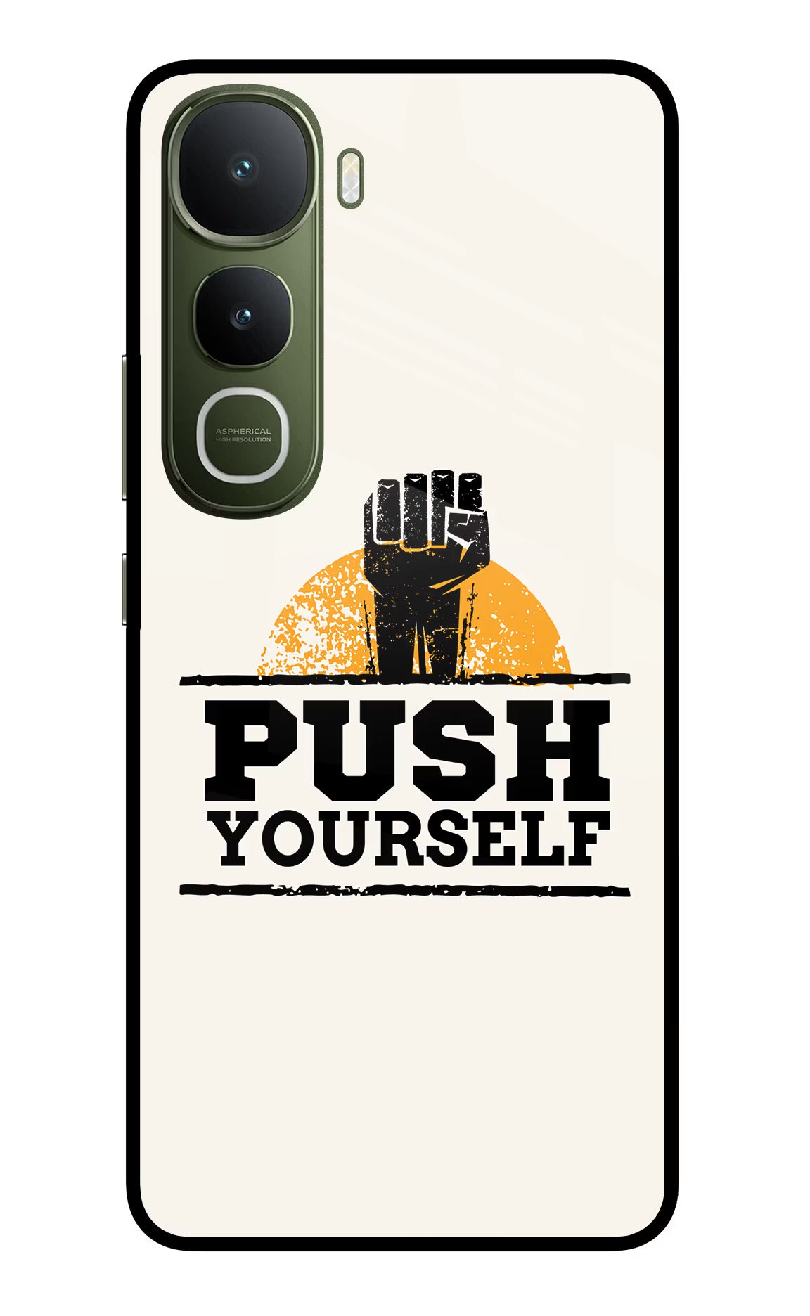 Push Yourself Vivo Y400 5G Glass Case Back Cover by Casekaro