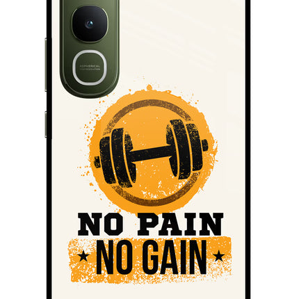 No Pain No Gain Vivo Y400 5G Glass Case Back Cover by Casekaro
